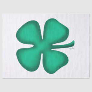 Lucky 4 Leaf Irish Clover white paper papel