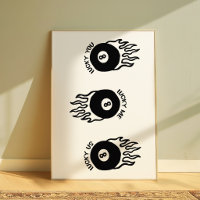 Lucky 8 Ball | Póster Retro de Billar para Pared