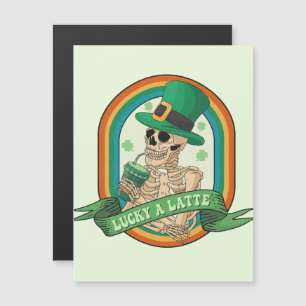 Lucky A Latte - Skeleton, Café y Clovers