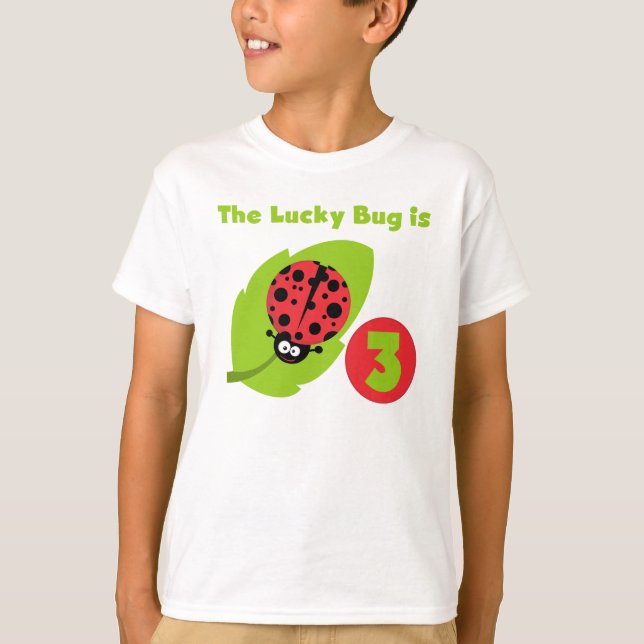 Lucky Bug 3 Birthday T camisetas y regalos (Anverso)