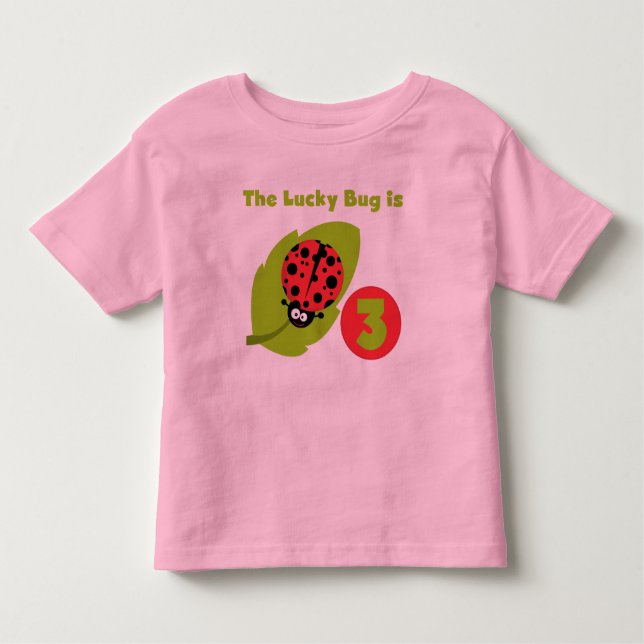 Lucky Bug 3 Birthday T camisetas y regalos (Anverso)