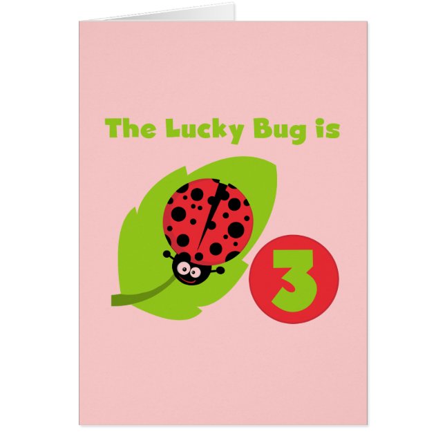 Lucky Bug 3 Birthday T camisetas y regalos (Frente)