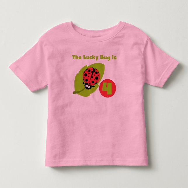 Lucky Bug 4º Camisetas de cumpleaños y regalos (Anverso)
