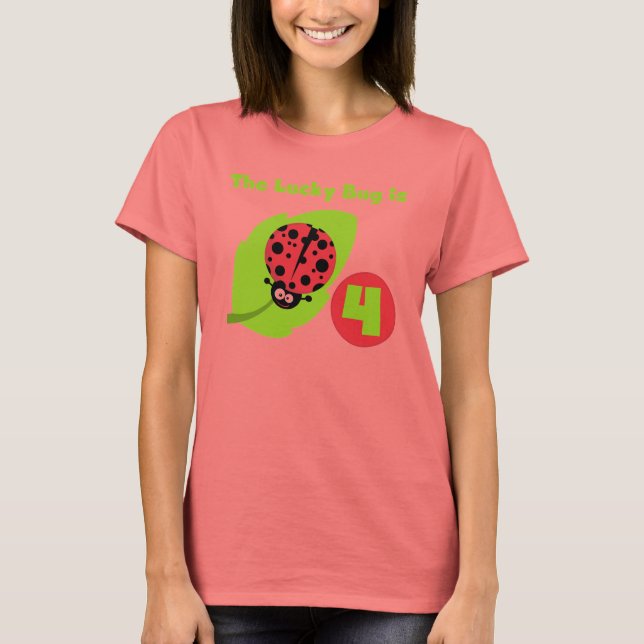 Lucky Bug 4º Camisetas de cumpleaños y regalos (Anverso)