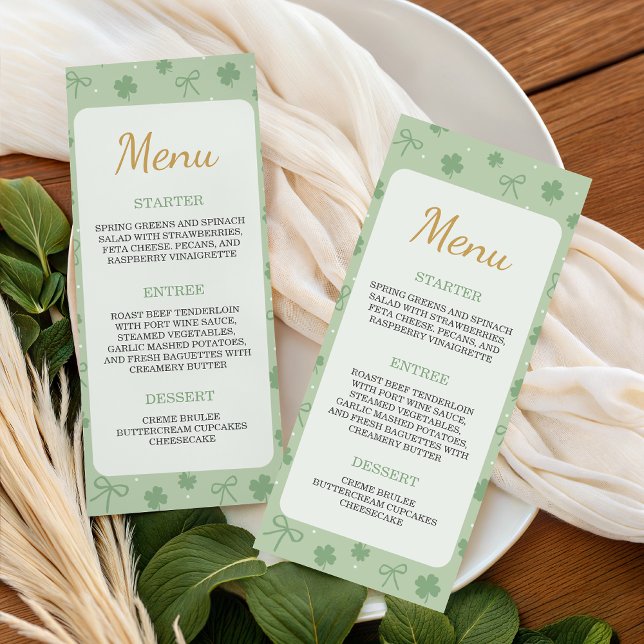 Lucky Charm Shamrock Baby Shower Menu (Subido por el creador)