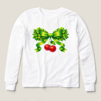 Lucky Clover Bow with Cherries Green Design