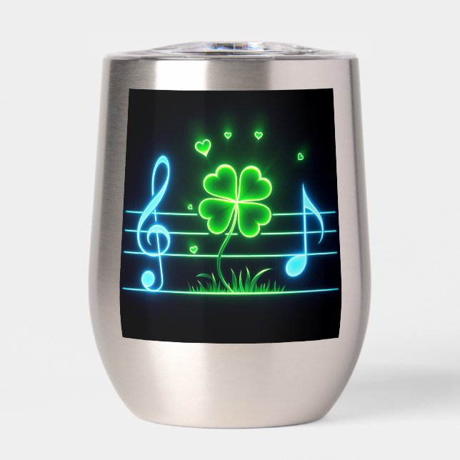 Lucky Clover con el diseño de notas musicales (Frente)