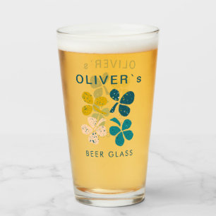 Lucky Clover Shamrock St Patrick's day Name Beer