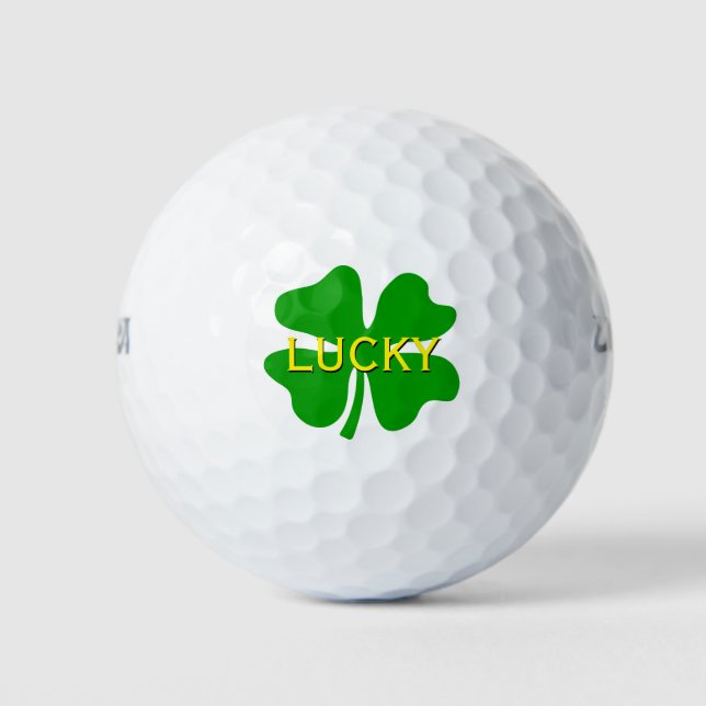 Lucky cuatro pelotas de golf de trébol leñoso | Pe (Anverso)