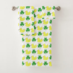 Lucky Duck Irlandés Shamrock Clover Rubber Ducky