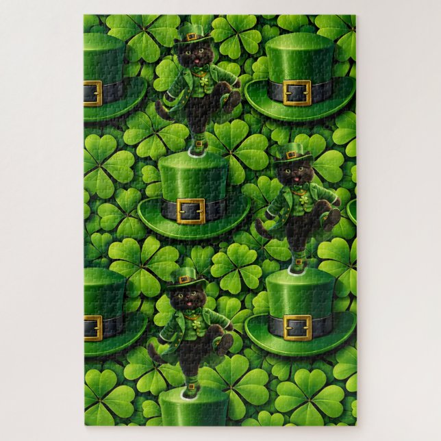 Lucky duende gato negro rompecabezas rompecabezas  (Vertical)