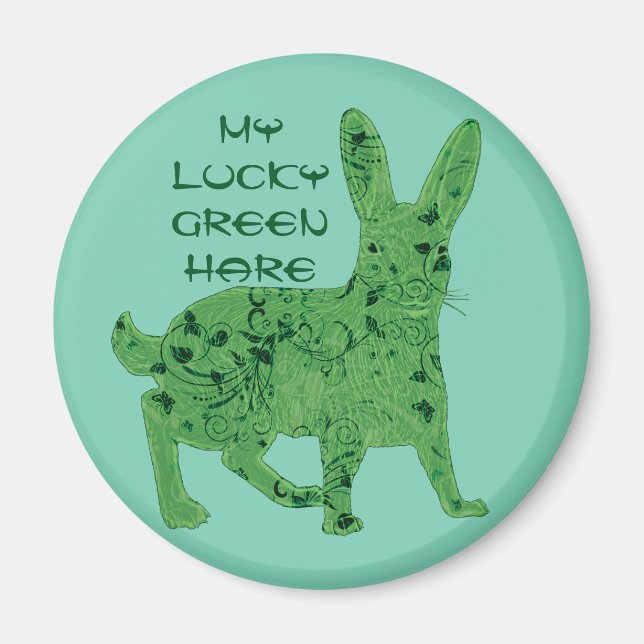 Lucky Green Hare | imán (Frente)