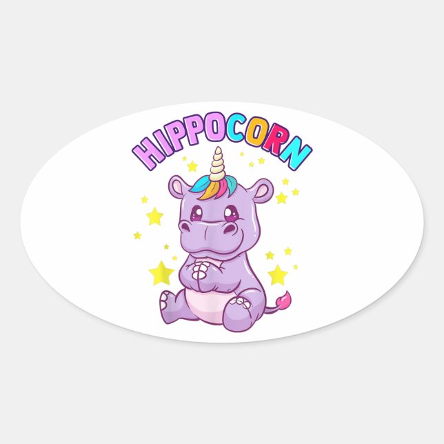 Lucky Hippo Pegatina - Idea de regalo lindo (Anverso)