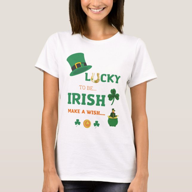 Lucky irish hacer una camiseta de deseo (Anverso)