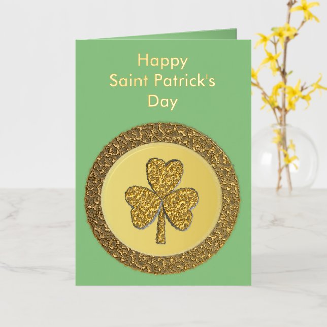 Lucky Irish Shamrock Gold Coin Personalizado (flor amarilla)