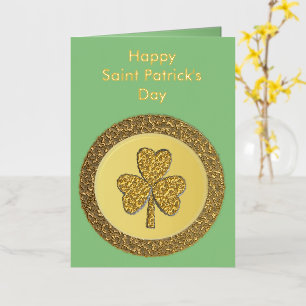 Lucky Irish Shamrock Gold Coin Personalizado