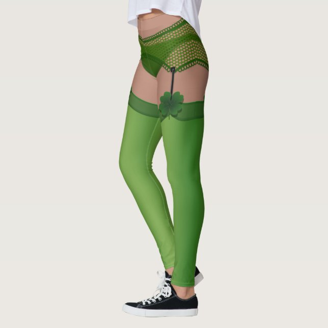 Lucky Leggings Funny St. Patrick's Costume Pants (Izquierda)