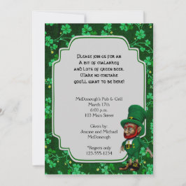Lucky Leprechaun en la invitación de la fiesta Sha
