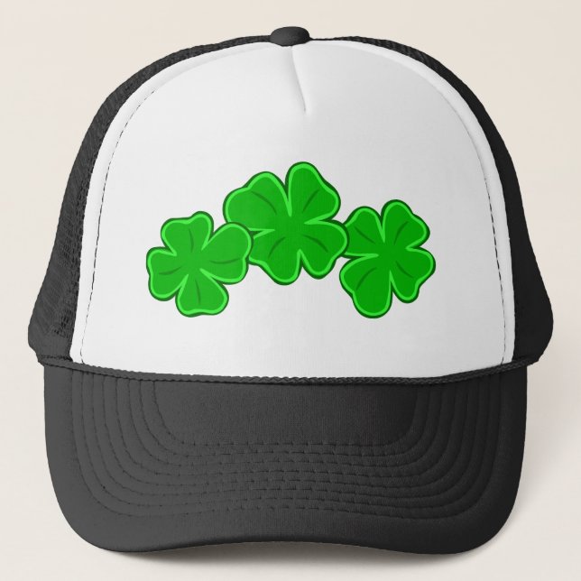 Lucky Shamrock Four Leaf Clover Gorra (Anverso)