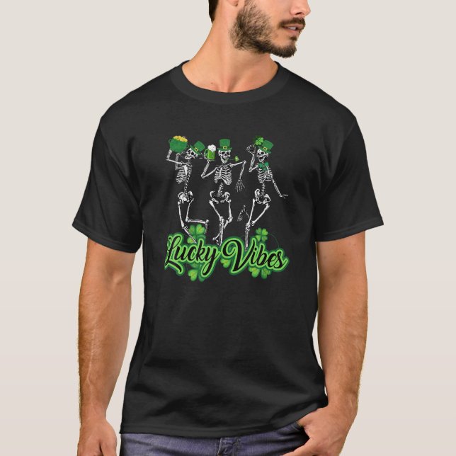Lucky Vibes Leprechaun Top Hat Skeleton Dancing St (Anverso)