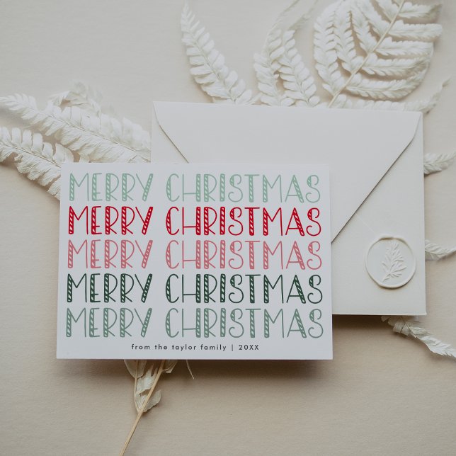 LUCY Red Green Cute Fun Family Feliz Navidad (LUCY Red Green Cute Fun Family Merry Christmas Holiday Card)
