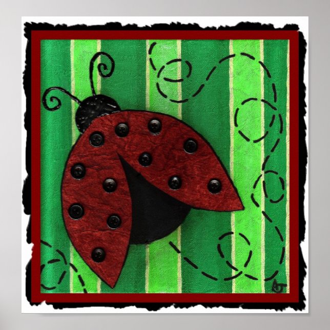 Lucy the Ladybug - impresión de arte folclórico (Frente)
