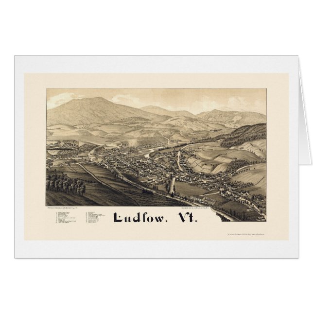 Ludlow, mapa panorámico del VT - 1885 (Anverso (Horizontal))