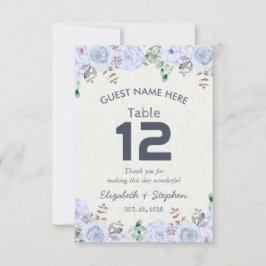 Lugar de asiento de boda floral número de mesa / A