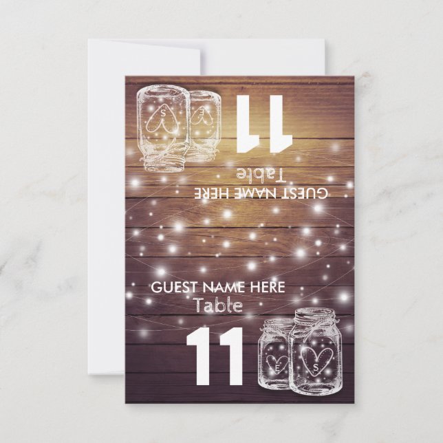 Lugar de Asiento de Boda Número de Mesa Frasco de  (Anverso)