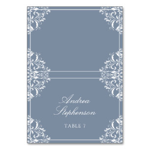 Lugar de Boda Elegante / Tarjetas de Nombre (Azul
