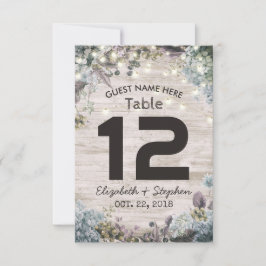 Lugar de Boda Número de Mesa Chic Luces de Madera 