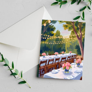 Lugar de bodas Pintura en acuarela Tarjeta floral