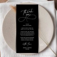 Lugar de Cena de Boda Romántica Tarjeta de Agradec