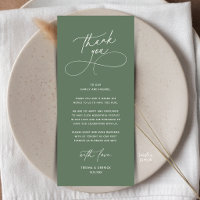 Lugar de Cena de Boda Romántica Tarjeta de Agradec