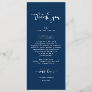 Lugar de cena Gracias, Azul Marina, Tarjetas