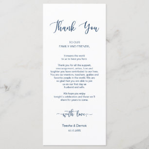 Lugar de cena Gracias, Navy Blue, Tarjeta