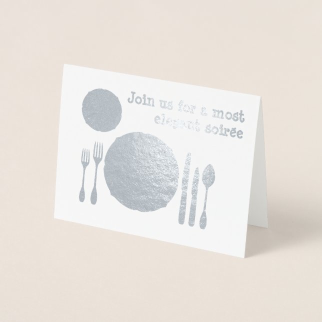 Lugar de cubiertos de plata - Invitación a la cena (Anverso)