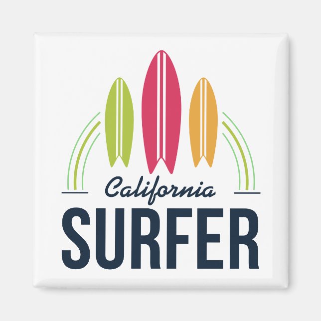 Lugar del personalizado imán surfista (Frente)