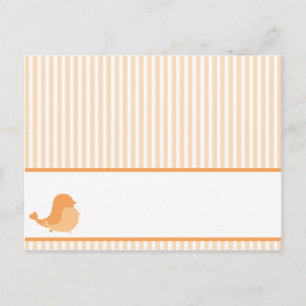 Lugar escribible Tarjeta de amor Aves Peach Stripe