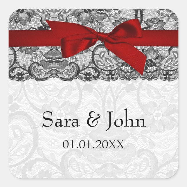 Lugar falso y cinta roja, sellos para sobres negro (Anverso)