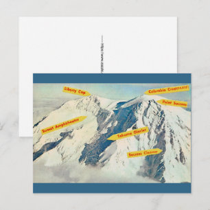 Lugares de Mt Rainier Tarjeta Postal Antigua