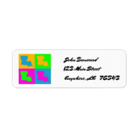 Luisiana Colorful Pop Art Etiquetas de direcciones