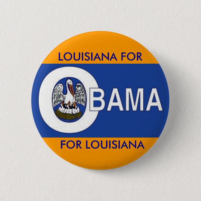 LUISIANA PARA el botón de OBAMA (Anverso)