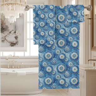 Lujo Agata Set de Toallas Geoda - Azul Océano y