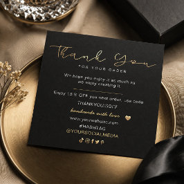 Lujo Agradecimiento Elegante Negro y Dorado