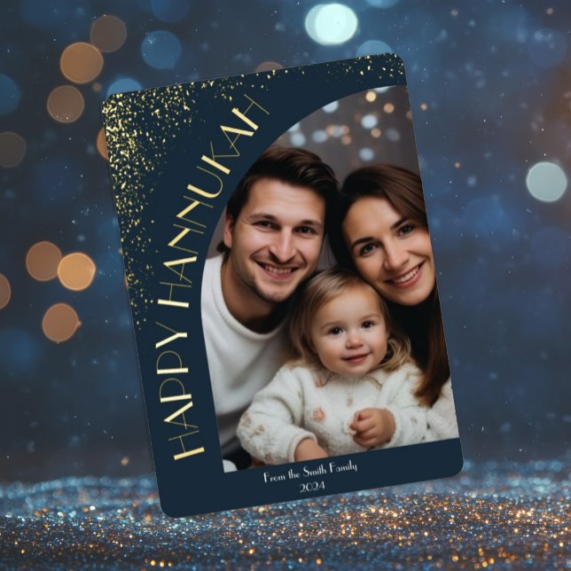 Lujo Elegante Feliz Hanukkah | Tarjeta de Felicita (Subido por el creador)