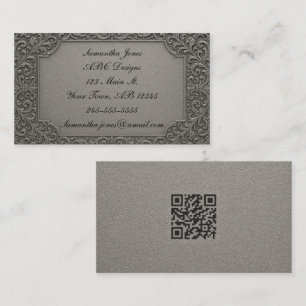 Lujo en una tarjeta de visita de código QR platead