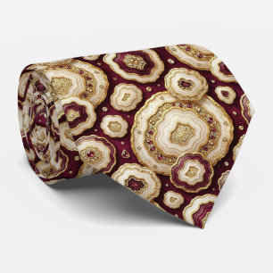 Lujo falsa seda Corbata de cuello de geoda de bu