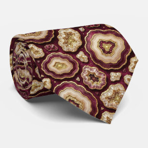 Lujo falsa seda   Corbata de cuello de geoda de bu