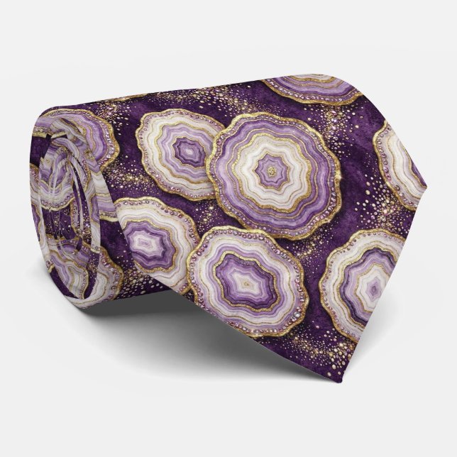 Lujo Falso Seda | Corbata de Cuello Geoda Profunda (Enrollado)